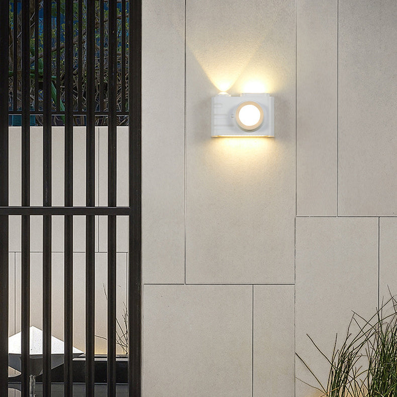Lámpara Aplique de Pared LED Rectangular de Aluminio Impermeable Creativa Contemporánea para Patio Exterior 