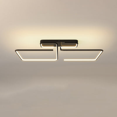 ضوء السقف المربع الهندسي الخطي LED من الألومنيوم والسيليكا الحديدي بتصميم بسيط حديث لغرفة المعيشة 