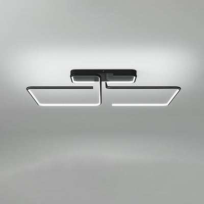 ضوء السقف المربع الهندسي الخطي LED من الألومنيوم والسيليكا الحديدي بتصميم بسيط حديث لغرفة المعيشة 