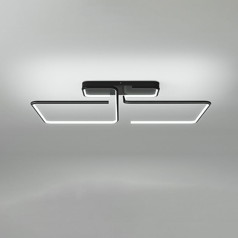 ضوء السقف المربع الهندسي الخطي LED من الألومنيوم والسيليكا الحديدي بتصميم بسيط حديث لغرفة المعيشة 