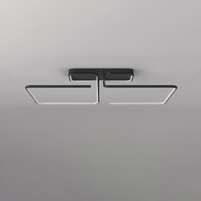 ضوء السقف المربع الهندسي الخطي LED من الألومنيوم والسيليكا الحديدي بتصميم بسيط حديث لغرفة المعيشة 