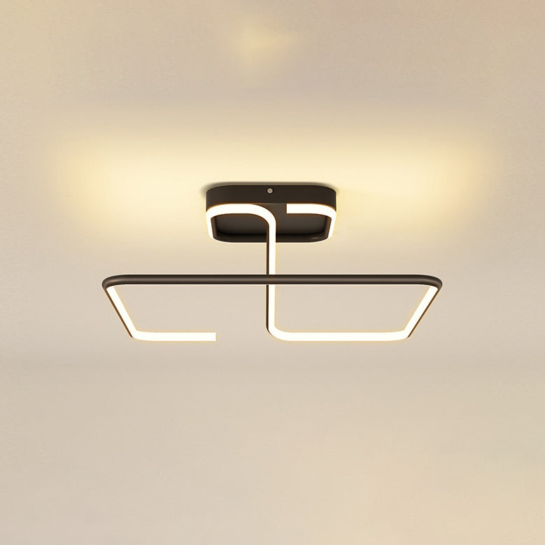 ضوء السقف المربع الهندسي الخطي LED من الألومنيوم والسيليكا الحديدي بتصميم بسيط حديث لغرفة المعيشة 