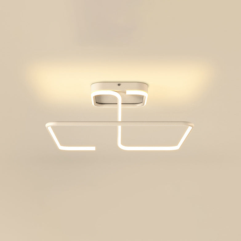 ضوء السقف المربع الهندسي الخطي LED من الألومنيوم والسيليكا الحديدي بتصميم بسيط حديث لغرفة المعيشة 