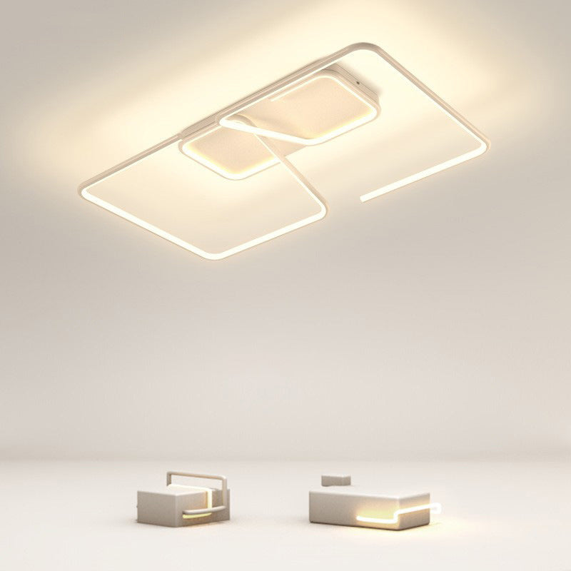 ضوء السقف المربع الهندسي الخطي LED من الألومنيوم والسيليكا الحديدي بتصميم بسيط حديث لغرفة المعيشة 