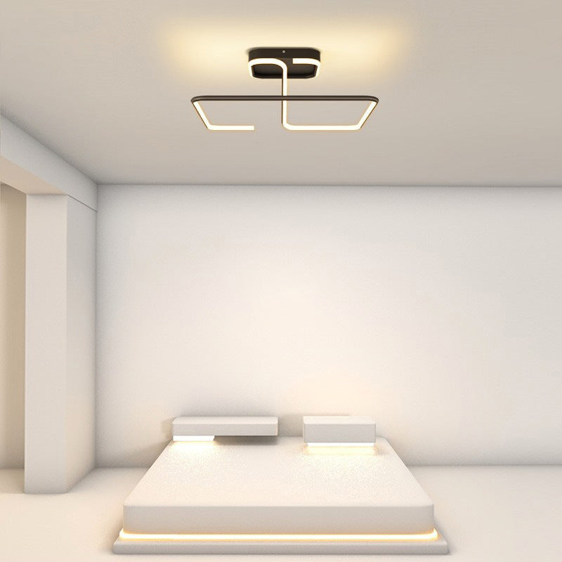 ضوء السقف المربع الهندسي الخطي LED من الألومنيوم والسيليكا الحديدي بتصميم بسيط حديث لغرفة المعيشة 