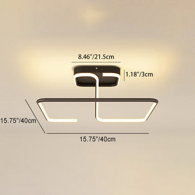 ضوء السقف المربع الهندسي الخطي LED من الألومنيوم والسيليكا الحديدي بتصميم بسيط حديث لغرفة المعيشة 