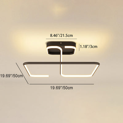 ضوء السقف المربع الهندسي الخطي LED من الألومنيوم والسيليكا الحديدي بتصميم بسيط حديث لغرفة المعيشة 