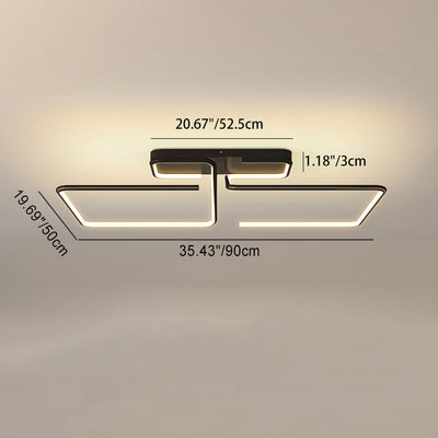 ضوء السقف المربع الهندسي الخطي LED من الألومنيوم والسيليكا الحديدي بتصميم بسيط حديث لغرفة المعيشة 