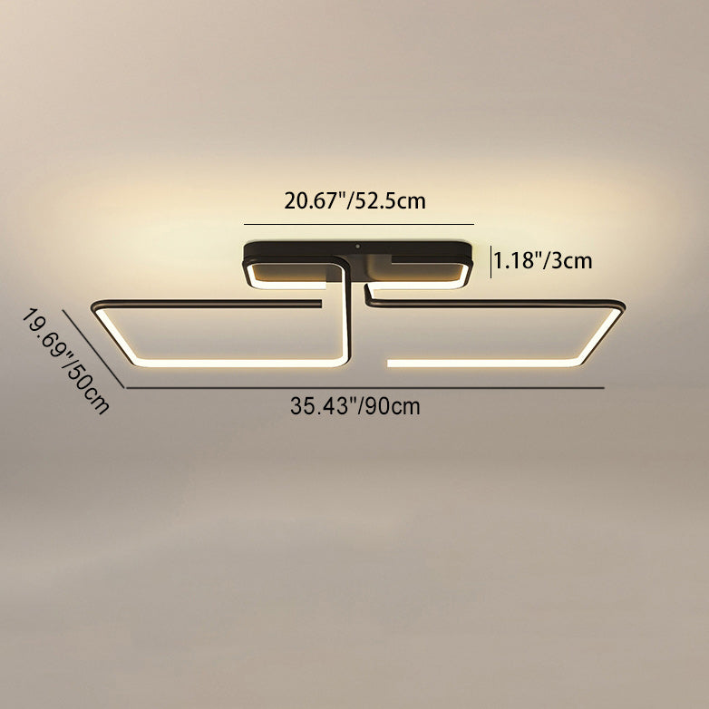 ضوء السقف المربع الهندسي الخطي LED من الألومنيوم والسيليكا الحديدي بتصميم بسيط حديث لغرفة المعيشة 