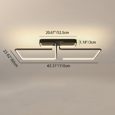 ضوء السقف المربع الهندسي الخطي LED من الألومنيوم والسيليكا الحديدي بتصميم بسيط حديث لغرفة المعيشة 