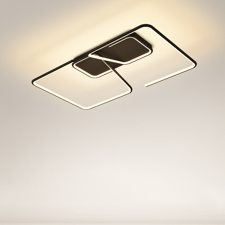 ضوء السقف المربع الهندسي الخطي LED من الألومنيوم والسيليكا الحديدي بتصميم بسيط حديث لغرفة المعيشة 