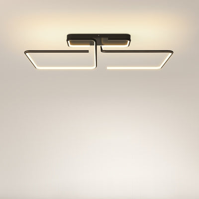 ضوء السقف المربع الهندسي الخطي LED من الألومنيوم والسيليكا الحديدي بتصميم بسيط حديث لغرفة المعيشة 