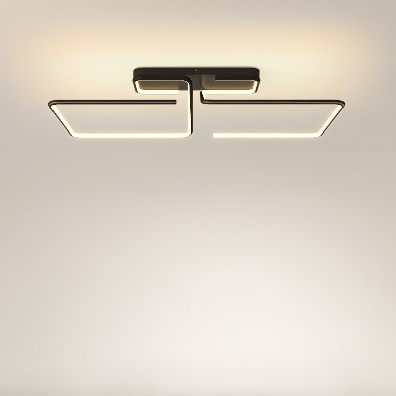 ضوء السقف المربع الهندسي الخطي LED من الألومنيوم والسيليكا الحديدي بتصميم بسيط حديث لغرفة المعيشة 