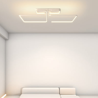ضوء السقف المربع الهندسي الخطي LED من الألومنيوم والسيليكا الحديدي بتصميم بسيط حديث لغرفة المعيشة 