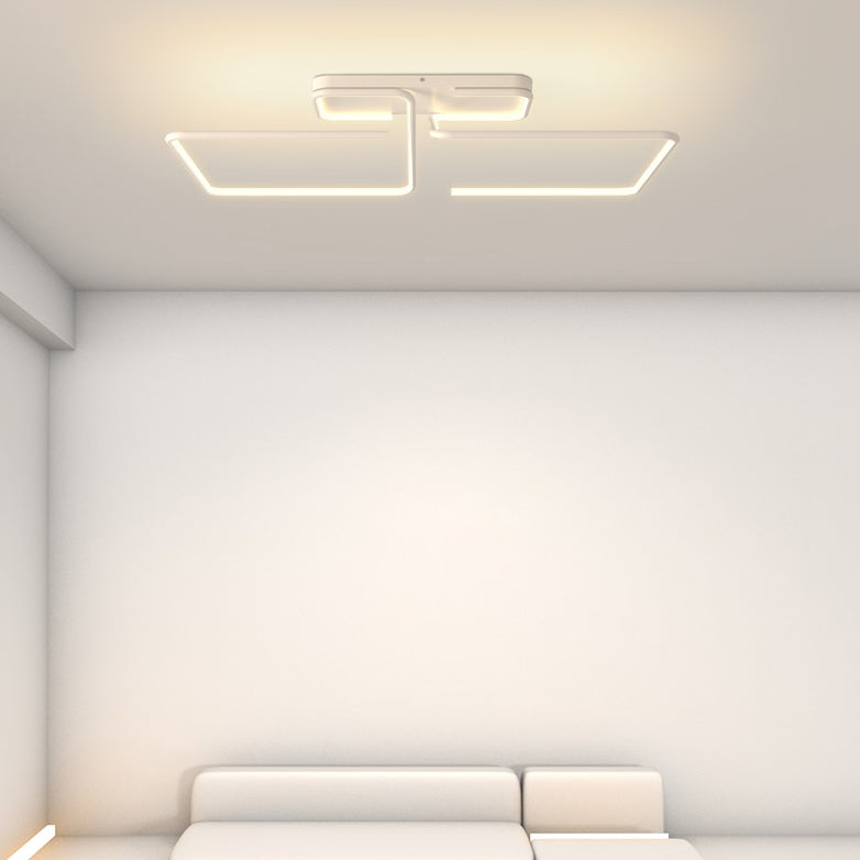 ضوء السقف المربع الهندسي الخطي LED من الألومنيوم والسيليكا الحديدي بتصميم بسيط حديث لغرفة المعيشة 