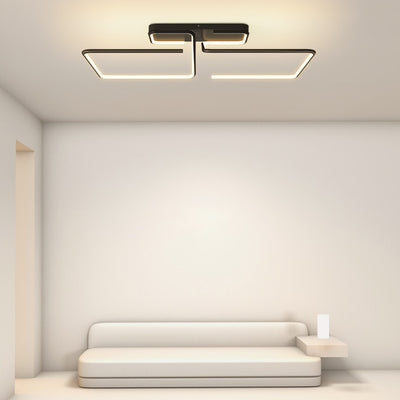 ضوء السقف المربع الهندسي الخطي LED من الألومنيوم والسيليكا الحديدي بتصميم بسيط حديث لغرفة المعيشة 