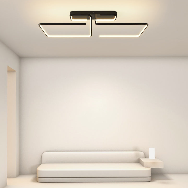 ضوء السقف المربع الهندسي الخطي LED من الألومنيوم والسيليكا الحديدي بتصميم بسيط حديث لغرفة المعيشة 
