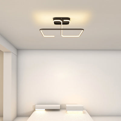 ضوء السقف المربع الهندسي الخطي LED من الألومنيوم والسيليكا الحديدي بتصميم بسيط حديث لغرفة المعيشة 