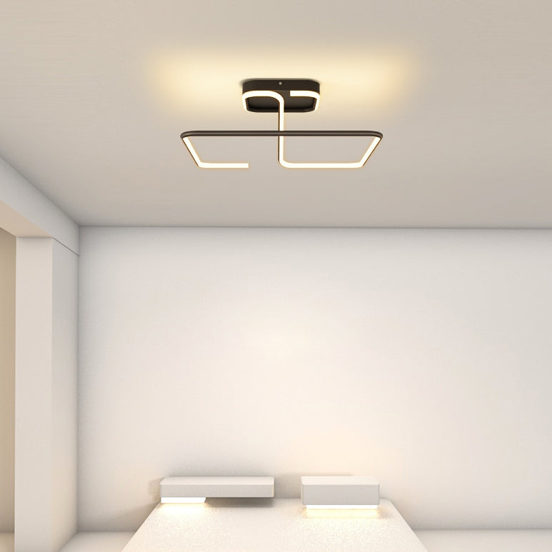 ضوء السقف المربع الهندسي الخطي LED من الألومنيوم والسيليكا الحديدي بتصميم بسيط حديث لغرفة المعيشة 