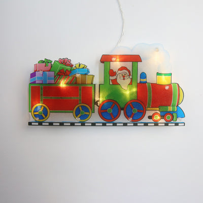 Moderne Art Deco Wasserdichte Batterie PVC Weihnachtsbaum Weihnachtsmann Rentier Dekoration Saugnapf LED Wandleuchte Für Unterhaltungsraum 
