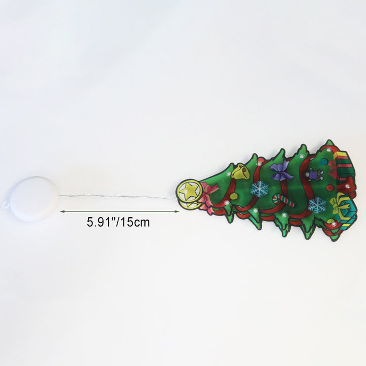 Moderne Art Deco Wasserdichte Batterie PVC Weihnachtsbaum Weihnachtsmann Rentier Dekoration Saugnapf LED Wandleuchte Für Unterhaltungsraum 