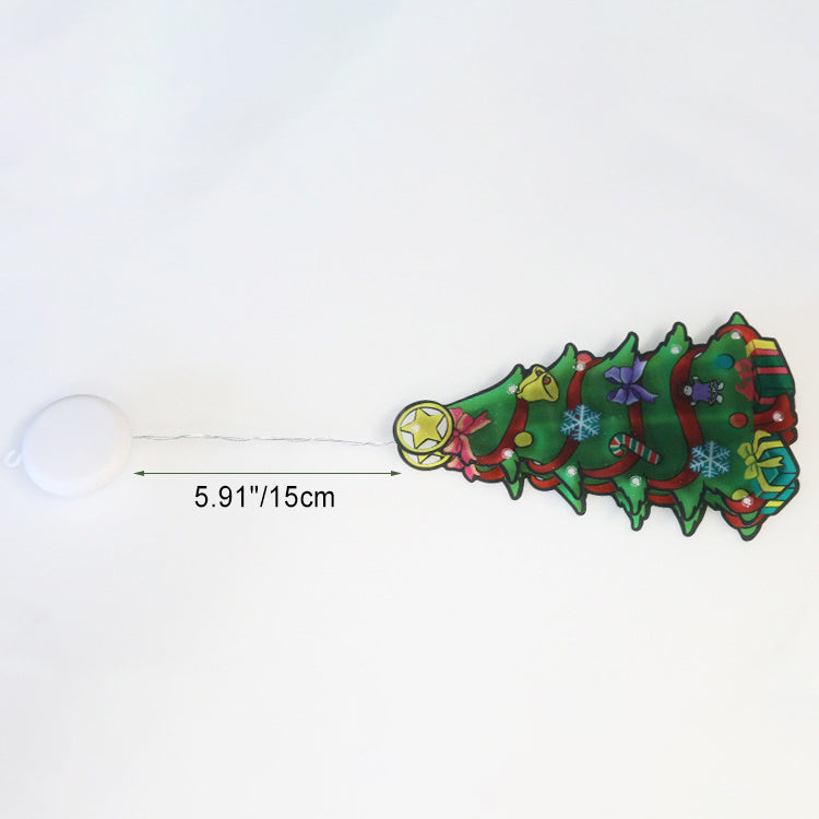 Moderne Art Deco Wasserdichte Batterie PVC Weihnachtsbaum Weihnachtsmann Rentier Dekoration Saugnapf LED Wandleuchte Für Unterhaltungsraum 
