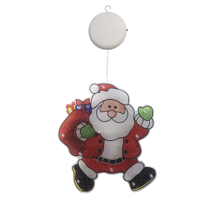 Moderne Art Deco Wasserdichte Batterie PVC Weihnachtsbaum Weihnachtsmann Rentier Dekoration Saugnapf LED Wandleuchte Für Unterhaltungsraum 