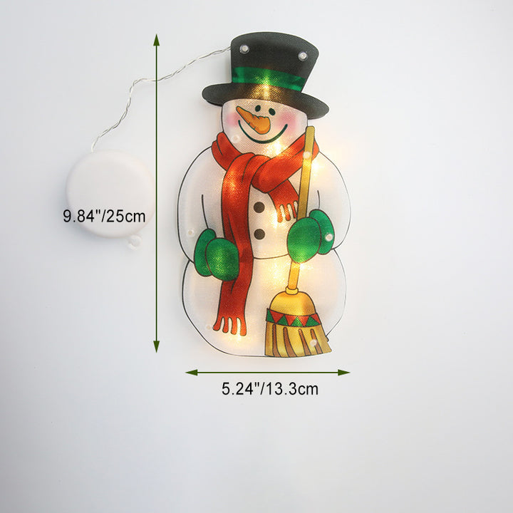 Moderne Art Deco Wasserdichte Batterie PVC Weihnachtsbaum Weihnachtsmann Rentier Dekoration Saugnapf LED Wandleuchte Für Unterhaltungsraum 