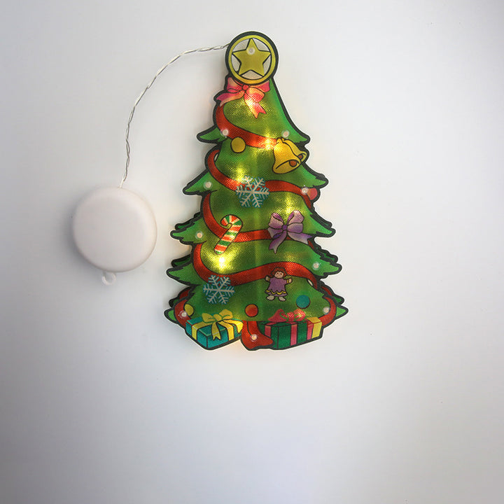 Moderne Art Deco Wasserdichte Batterie PVC Weihnachtsbaum Weihnachtsmann Rentier Dekoration Saugnapf LED Wandleuchte Für Unterhaltungsraum 