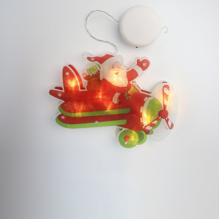 Moderne Art Deco Wasserdichte Batterie PVC Weihnachtsbaum Weihnachtsmann Rentier Dekoration Saugnapf LED Wandleuchte Für Unterhaltungsraum 