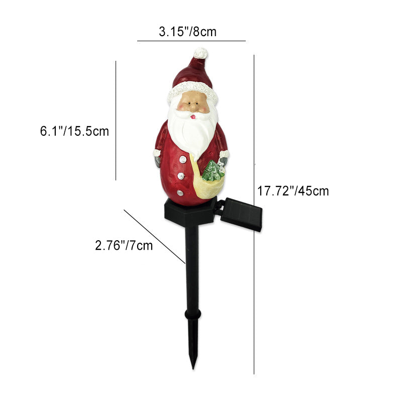 Moderno Arte Deco Solar Resistente al Agua Resina ABS Santa Muñeco de Nieve Decoración de Navidad Luz LED para Exterior Iluminación de Paisaje para Jardín 