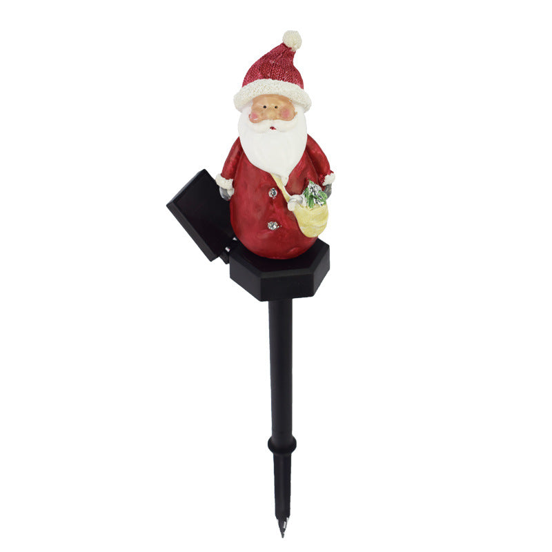 Moderno Arte Deco Solar Resistente al Agua Resina ABS Santa Muñeco de Nieve Decoración de Navidad Luz LED para Exterior Iluminación de Paisaje para Jardín 