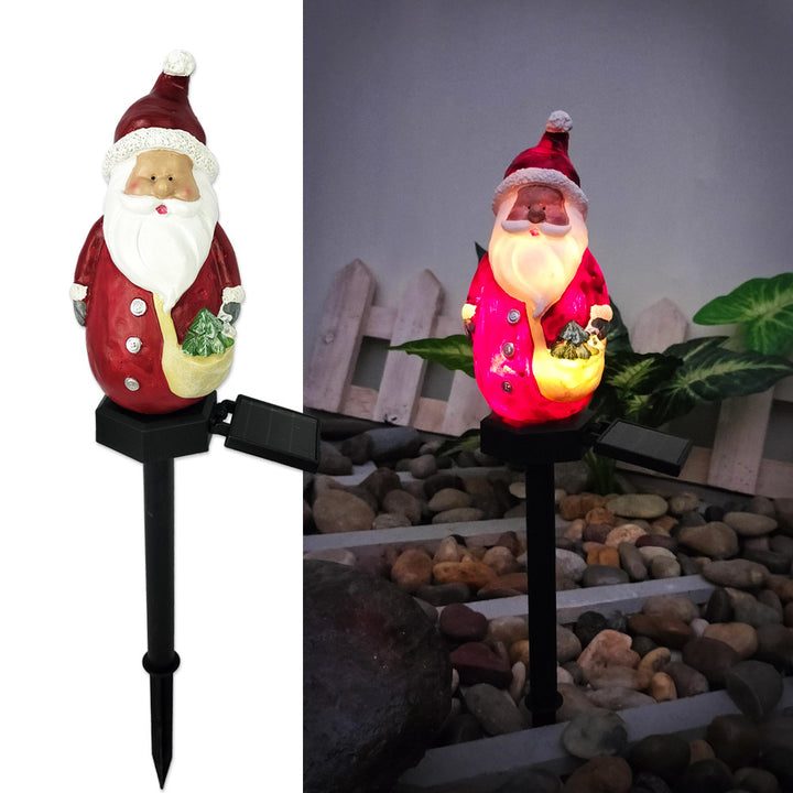 Moderne Art Deco Solar Wasserdichte Harz ABS Weihnachtsmann Schneemann Weihnachtsdekoration LED Außenbeleuchtung Landschaftsbeleuchtung für Garten 