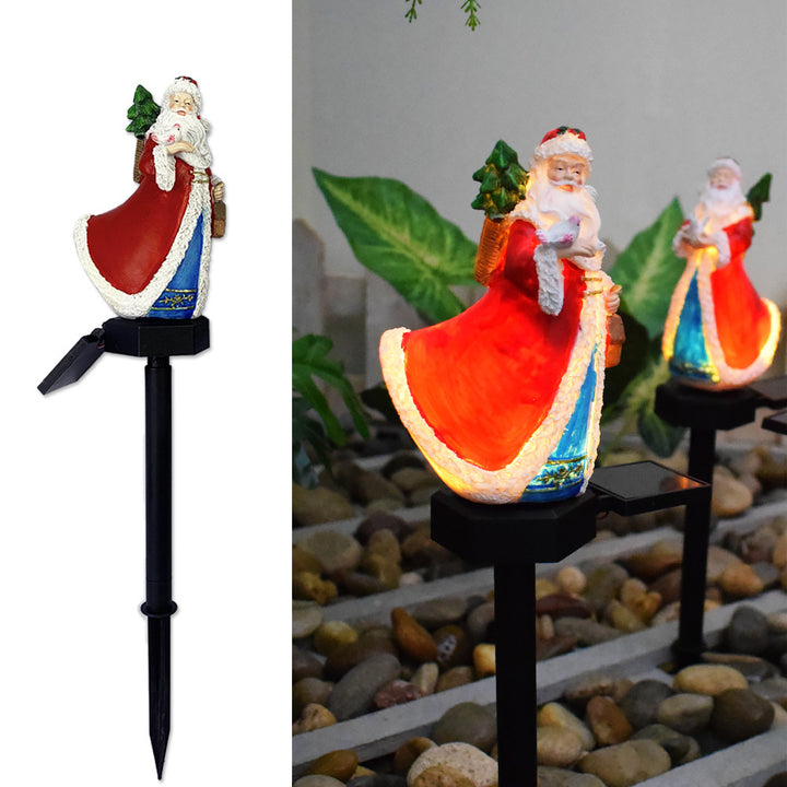 Moderne Art Deco Solar Wasserdichte Harz ABS Weihnachtsmann Schneemann Weihnachtsdekoration LED Außenbeleuchtung Landschaftsbeleuchtung für Garten 