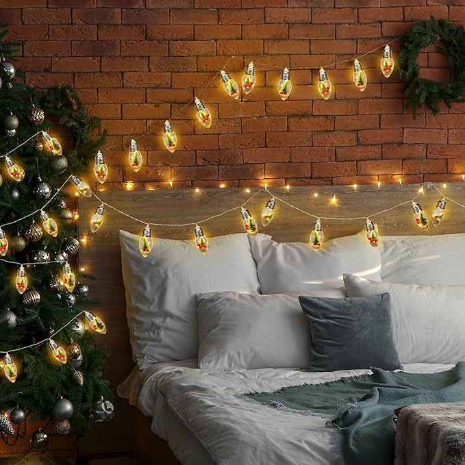 Lumières de guirlande LED contemporaines créatives étanches USB batterie PVC ampoule décoration de Noël pour salon 