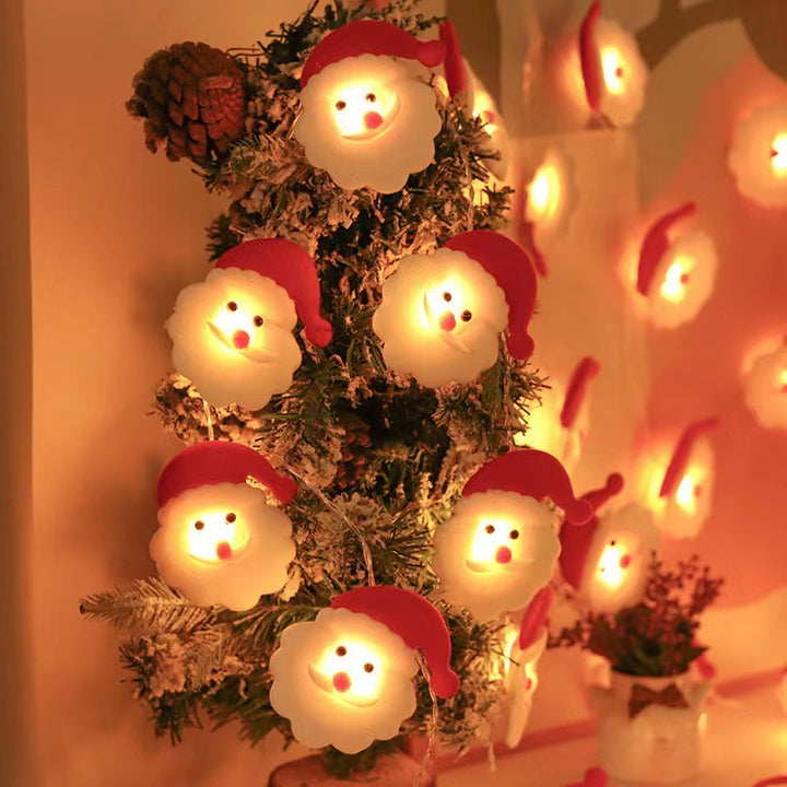 Modern Art Deco Battery Copper Wire Blanket Santa Snowman Deer Cartoon Decoration LED String Lights For Entertainment Room