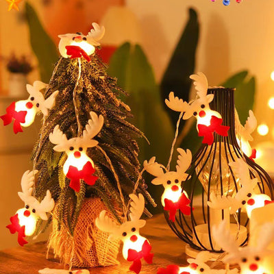 Modern Art Deco Battery Copper Wire Blanket Santa Snowman Deer Cartoon Decoration LED String Lights For Entertainment Room