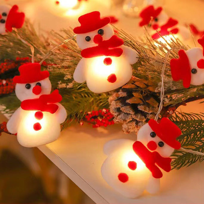 Modern Art Deco Battery Copper Wire Blanket Santa Snowman Deer Cartoon Decoration LED String Lights For Entertainment Room