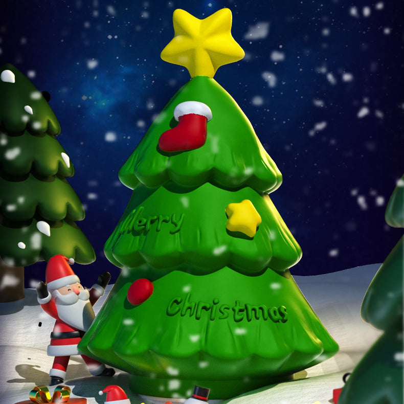 Zeitgenössische kreative wiederaufladbare ABS-Silikon-Weihnachtsbaum-LED-Tischlampe Nachtlicht für das Bett 
