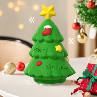 Zeitgenössische kreative wiederaufladbare ABS-Silikon-Weihnachtsbaum-LED-Tischlampe Nachtlicht für das Bett 