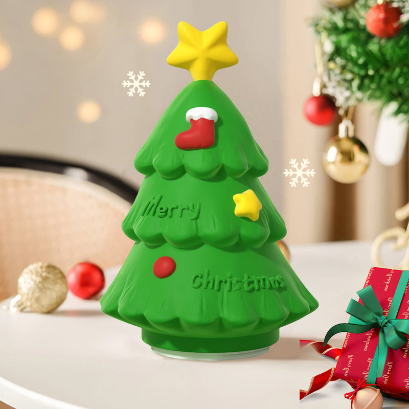 Zeitgenössische kreative wiederaufladbare ABS-Silikon-Weihnachtsbaum-LED-Tischlampe Nachtlicht für das Bett 