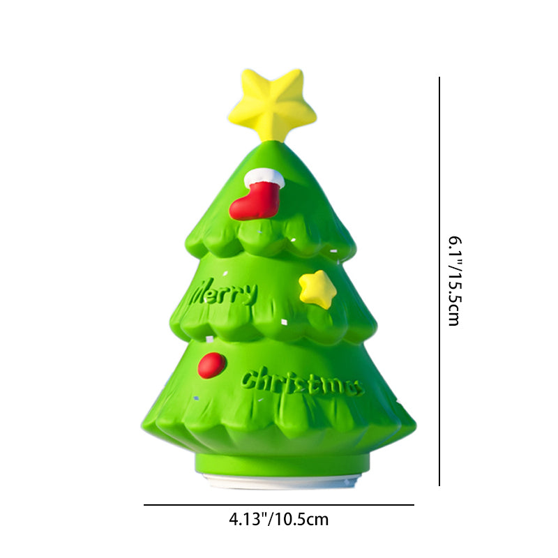 Zeitgenössische kreative wiederaufladbare ABS-Silikon-Weihnachtsbaum-LED-Tischlampe Nachtlicht für das Bett 