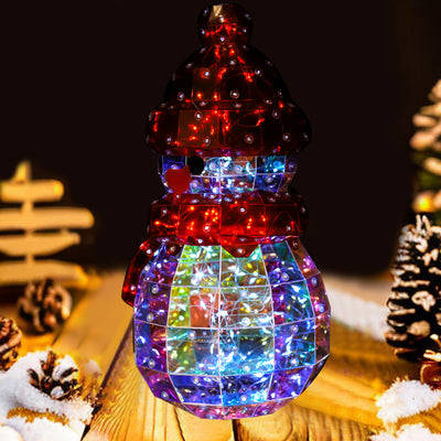 Moderne Art Deco PET Laser Schneemann Dekoration LED Tischlampe für den Nachttisch 