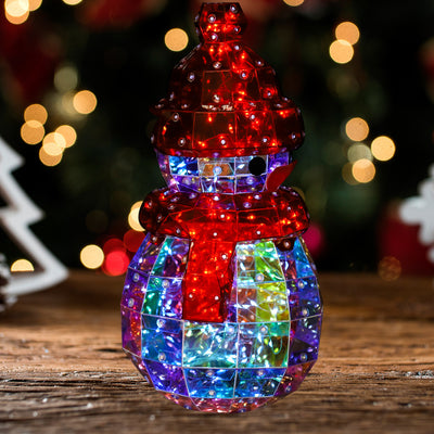 Moderne Art Deco PET Laser Schneemann Dekoration LED Tischlampe für den Nachttisch 