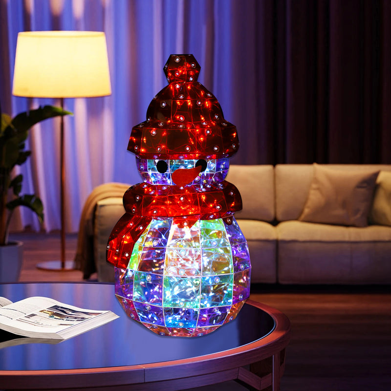 Moderne Art Deco PET Laser Schneemann Dekoration LED Tischlampe für den Nachttisch 