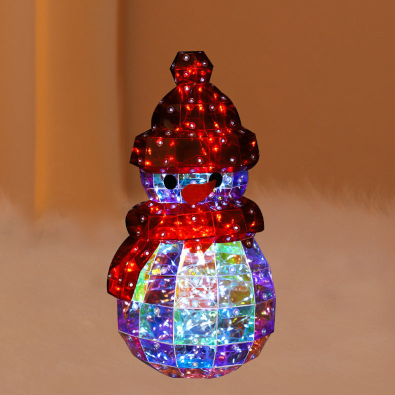 Moderne Art Deco PET Laser Schneemann Dekoration LED Tischlampe für den Nachttisch 