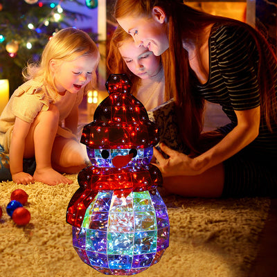 Moderne Art Deco PET Laser Schneemann Dekoration LED Tischlampe für den Nachttisch 