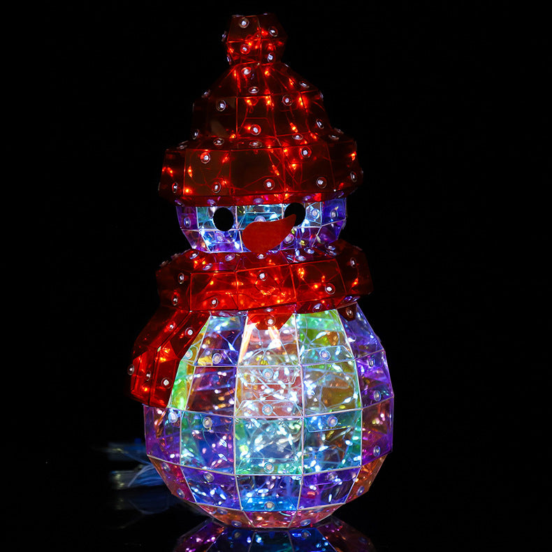 Moderne Art Deco PET Laser Schneemann Dekoration LED Tischlampe für den Nachttisch 