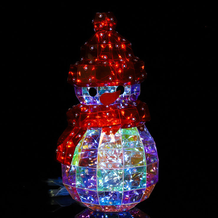 Moderne Art Deco PET Laser Schneemann Dekoration LED Tischlampe für den Nachttisch 