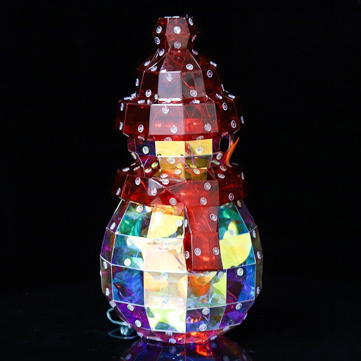 Moderne Art Deco PET Laser Schneemann Dekoration LED Tischlampe für den Nachttisch 